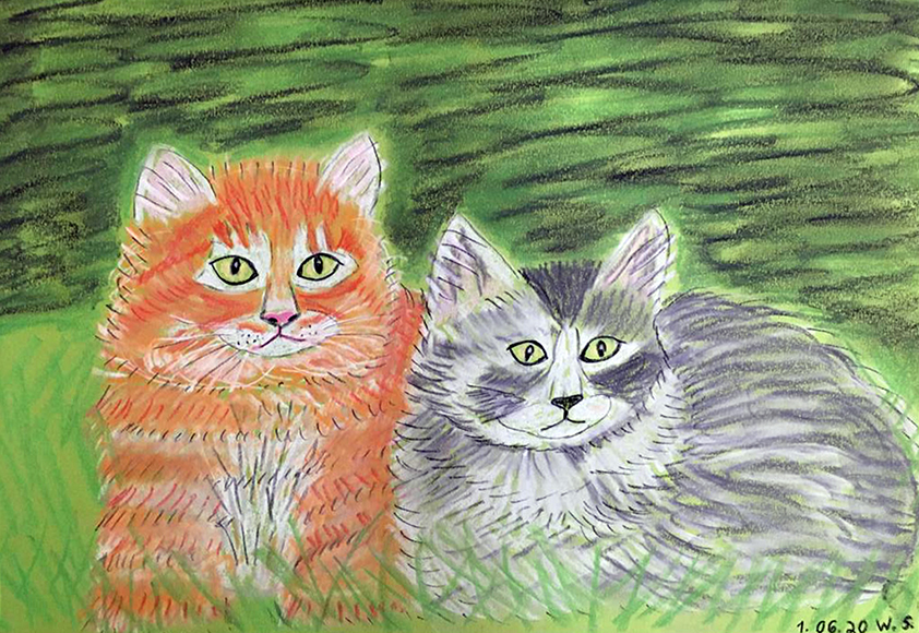 Lavendelfeld Pastell Malerei Pastell Kreide Pastellkreide Kunst